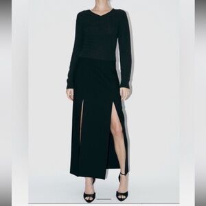 NWT Zara Wool Slit Skirt ZW Collection
Black Size XS